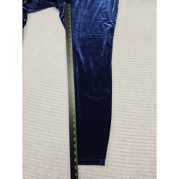 Lands End Leggings Womens XL 18 Blue Velvet Pull On Stretch - Picture 2 of 8